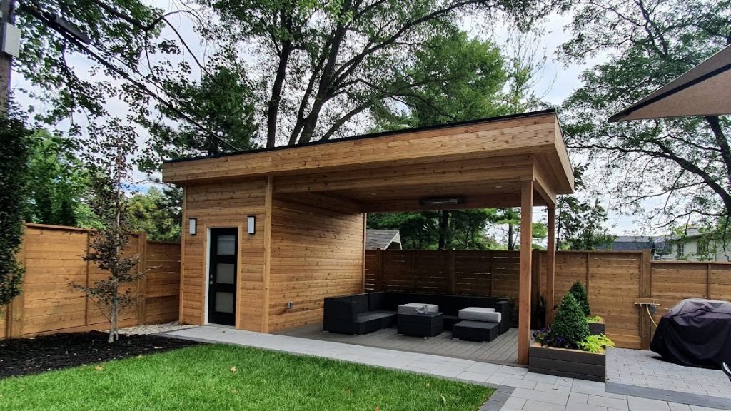cabana and outdoor dining patio