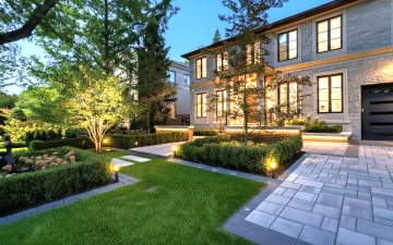 front yard formal garden at night front yard formal garden at night