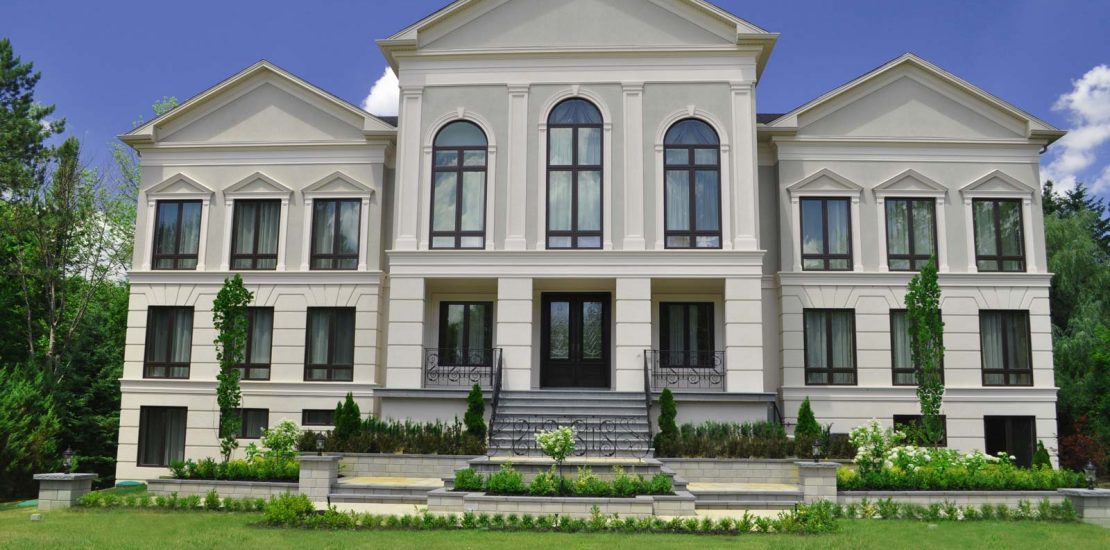Modern formal front entrance