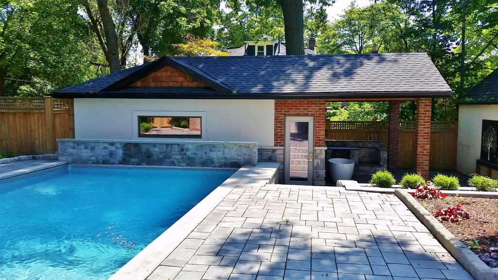 garage tranformation to cabana