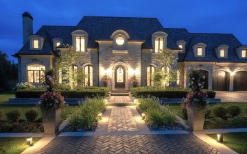formal garden brick pathway