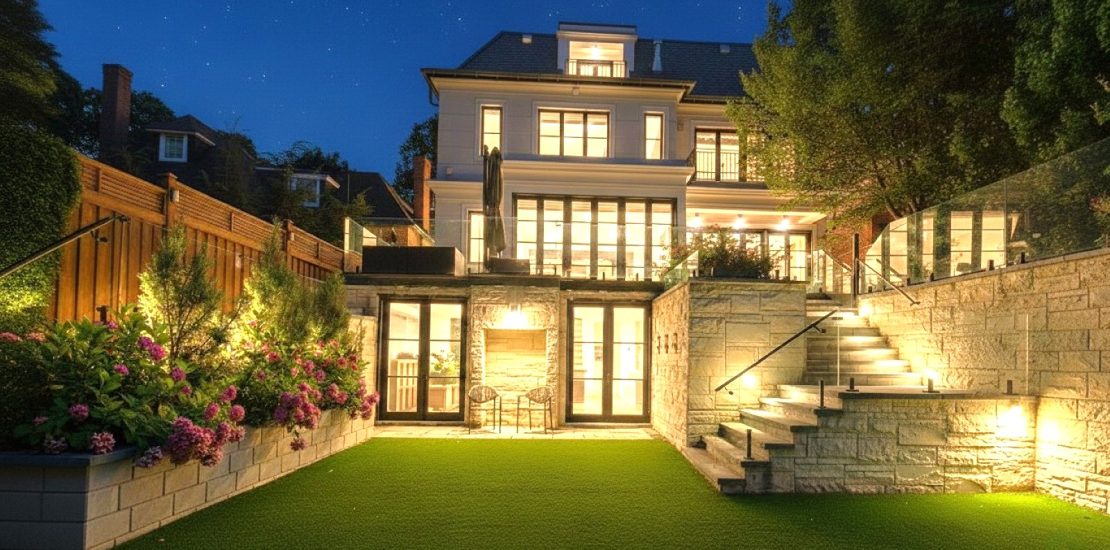 basement walkout terraced walls