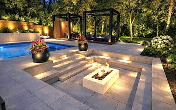 sunken fire pit at night sunken fire pit at night